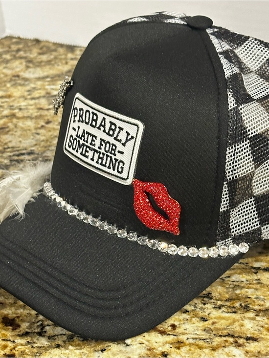 Black Boujee Embellished Trucker Hat - \